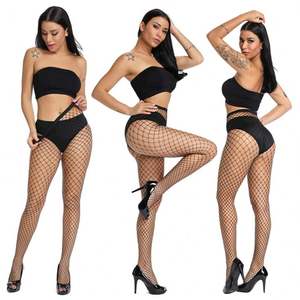 Prêt à expédier bout renforcé haute élastique noir résille sans couture collants <span class=keywords><strong>sexe</strong></span> sans couture mode collants collants bonneterie filles - Product Image 1