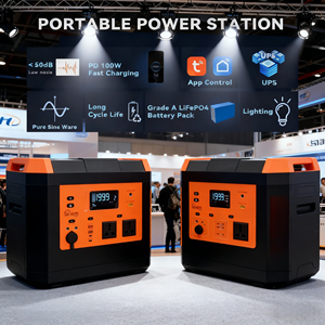 แบตเตอรี่สำรองพลังงานสำหรับใช้งานกลางแจ้ง คลื่นไซน์บริสุทธิ์ สำหรับกรณีฉุกเฉิน พร้อมแผงโซลาร์เซลล์และ<span class=keywords><strong>ไฟฉาย</strong></span>ในตัว - Product Image 1