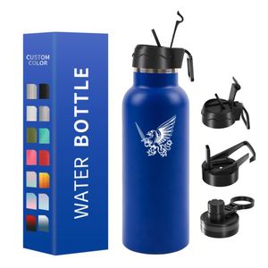 Bouteille d'eau isotherme en acier inoxydable mignonne à double paroi avec paille pour la gym - Product Image 4