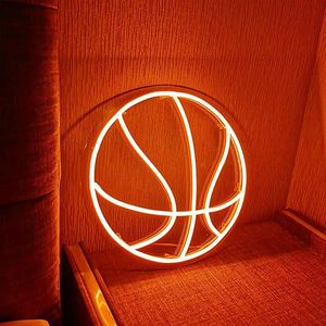Enseigne de basket-ball au néon orange Décoration murale <span class=keywords><strong>LED</strong></span> esthétique pour <span class=keywords><strong>chambre</strong></span> de jeu Cadeaux de <span class=keywords><strong>chambre</strong></span> d'adolescent - Product Image 3