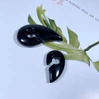 Piercing en Onyx noir naturel, 10 pièces, Tunnels pour trouer le poids, écarteur d'oreilles, bouchons, bijoux corporels
