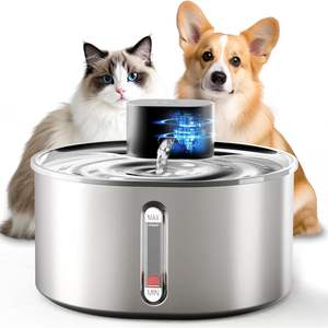 Fontaine à eau intelligente pour animaux de compagnie, distributeur automatique rond en acier inoxydable pour chiens et chats WF300 - Product Image 2