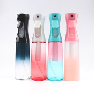 Flacone <span class=keywords><strong>spray</strong></span> ricaricabile in plastica PET da 200ml 300ml con stampa logo personalizzata a colori, rosa, nero, bianco, con grilletto continuo. - Product Image 3