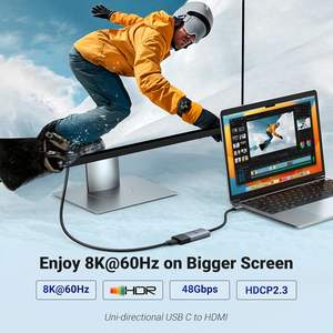 <span class=keywords><strong>Adaptador</strong></span> UGREEN <span class=keywords><strong>USB</strong></span> C <span class=keywords><strong>a</strong></span> <span class=keywords><strong>HDMI</strong></span> 2.1 8K 60Hz 4K 240Hz Thunderbolt 4/3 <span class=keywords><strong>a</strong></span> <span class=keywords><strong>HDMI</strong></span> Convertidor 48Gbps HDR HDCP2.3 Dolby DSC1.2a Trenzado - Product Image 2