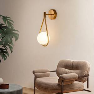 New Design Sconce Indoor Simple Modern Light Living Room Lobby Brass Glass Ball <b>Wall</b> <b>Lamp</b> - Product Image 2