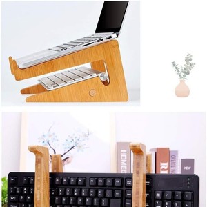 Bamboo Laptop Stand <b>Foldable</b> Portable <b>Desk</b> Support for Laptops Cooling Design - Product Image 5