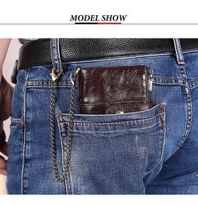 Cartera de Cuero Genuino Royal Bagger para Hombre, Monedero Pequeño, Tarjetero Mini, Portafolio Vintage, Portomonee con Cierre, Bolsillo Masculino - Product Image 6