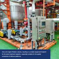 Filtre modulaire double médium haute efficacité pour le traitement des eaux offshore, élimination des solides suspendus dans l'huile