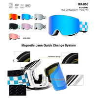 Lunettes de ski magnétiques à double couche, sans monture, avec verres polarisés amovibles, lunettes de sécurité pour le snowboard, protection UV400, lunettes de ski