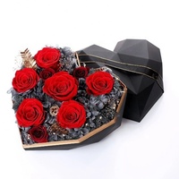 Fournisseur hotsale 2024 cadeaux de saint valentin fleur préservée de luxe en forme de coeur roses éternelles roses dans une boîte cadeau pour petite amie