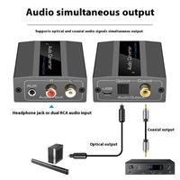 Çift Yönlü Analogdan Dijitale Ses Dönüştürücü, RCA/3,5 mm'den Optik SPDIF'ye, TV, PC, Amplifikatör için Dijitalden Analoga Adaptör