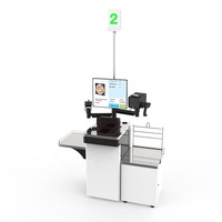 Supermarché auto-commande machine de paiement terminal fenêtre système écran tactile kiosque interactif auto-caisse