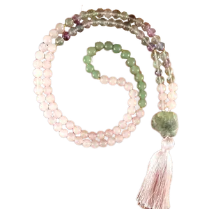 Rose Quartz 108 Mala Beads Tasbih Muslim Bracelet Prayer Beads For Meditation