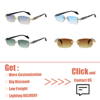 Nouvelles Lunettes de Soleil Femme 2026 Sans Monture Style Affaires avec Bords Diamantés, Verres PC Anti-UV, Légères, Forme Rectangulaire, Marque de Qualité, Vente en Gros