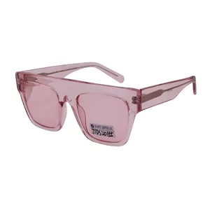 High quality transparent pink supplier wholesale new design acetate sunglasses for women