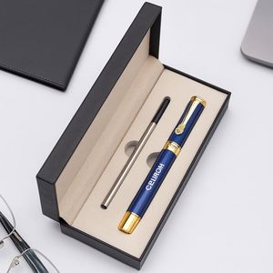 Classic Business Metal Writing <b>Pen</b> Set <b>Refillable</b> Core Gold Details Eco-Friendly for Office Events Conferences Client Gifting - Product Image 3