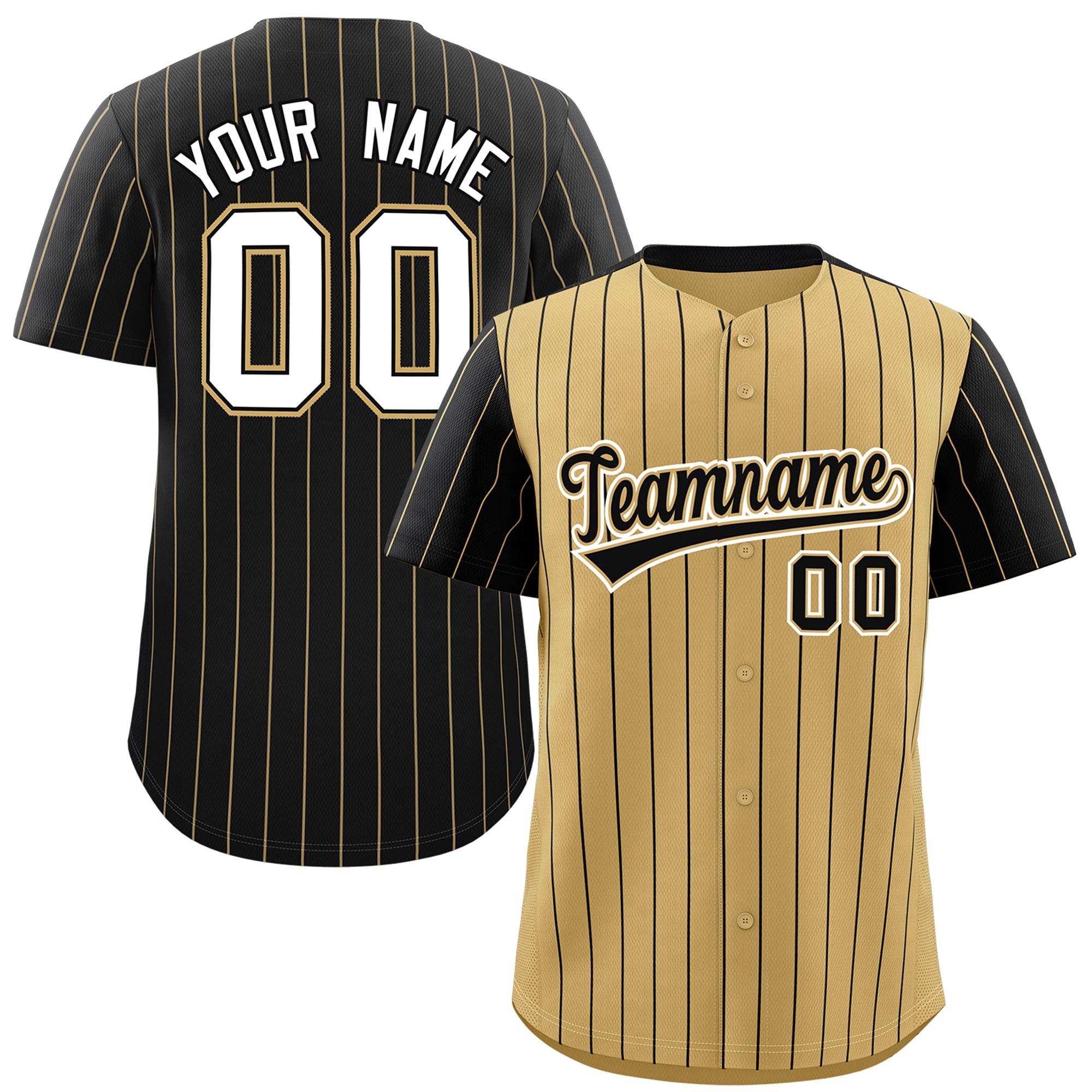 Authentic Block Style Pinstripe Baseball Jersey Custom Color Two-Tone  Breathable Jersey Plus Size Softball Wear