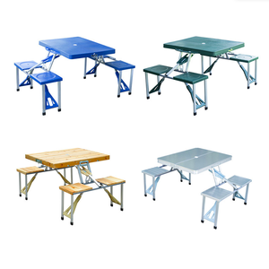 <span class=keywords><strong>Mesa</strong></span> Plegable <span class=keywords><strong>con</strong></span> <span class=keywords><strong>Sillas</strong></span>, Portátil, Plegable, Móvil, <span class=keywords><strong>para</strong></span> <span class=keywords><strong>Camping</strong></span>, Cocina, Acero Inoxidable, Metal, Aluminio, Contemporánea - Product Image 3