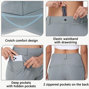 Pantalon <span class=keywords><strong>de</strong></span> <span class=keywords><strong>golf</strong></span> pour femme, coupe bootcut, extensible, longueur cheville, décontracté, sport, avec passants <span class=keywords><strong>de</strong></span> ceinture et poches zippées - Product Image 4