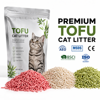 Litière pour chat en tofu de soja premium, biodégradable, écologique, non parfumée, sans poussière, agglomération instantanée, super absorption, anti-odeurs