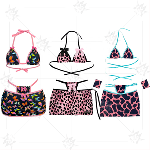 Alta Qualidade Design Personalizado Plus Size 2-Piece Maiô Seamless Triângulo Bra Swimwear com Curto - Product Image 3