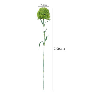 Green Carnation Pom Pom Artificial Flowers Plastic Natural Touch Home Decor Wedding Props - Product Image 5