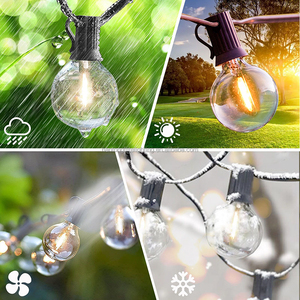 <span class=keywords><strong>Guirnalda</strong></span> de Luces Solares G40 E12 para Exteriores, Impermeables, Bombillas Resistentes a los Golpes, Luces LED para Jardín, 25 pies 25 bombillas, 50 pies 50 bombillas, CE Rohs - Product Image 2