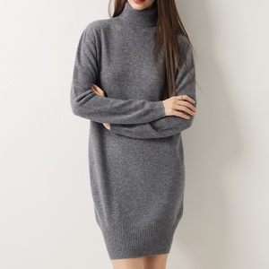 <strong>Women</strong> Cashmere Wool Blend Sweater Dress High Neck Knit Dress Long Knit Sweater Dress - Product Image 5