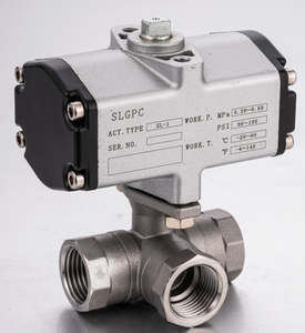 Vanne à boisseau sphérique pneumatique à 3 voies en acier inoxydable SLGPC, neuve et originale, contrôle de débit en T/L, pour air industriel SL-1 - Product Image 4
