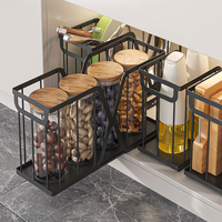 Panier en métal étroit coulissant pour armoires de cuisine, étagère de rangement coulissante pour épices et casseroles, panier de rangement coulissant