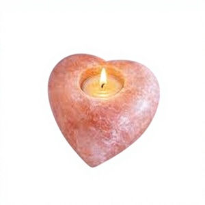 Himalayan Salt Candle Holder Two Hole Crafted Crystal Pink Rock Salt Tea Light - Product Image 1