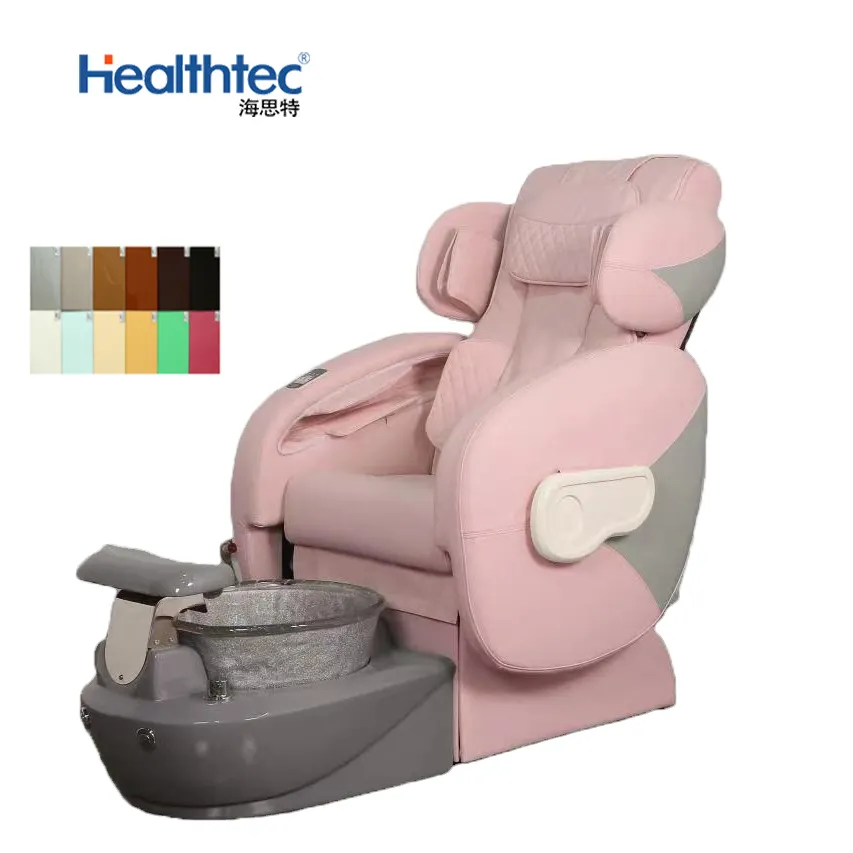 Chaise de pédicure télécommandée sans plomberie Service de personnalisation de meubles de salon de manucure de beauté rose