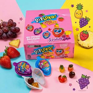 Caramelle Gommose 3D Ripiene di Marmellata alla Frutta, Dolciumi Personalizzati all'Ingrosso, Caramelle Gommose a Forma di Ananas, Uva, Fragola, Arancia - Product Image 1