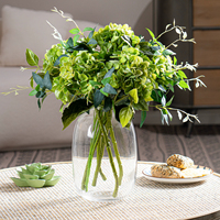 Rangkaian Bunga Hydrangea Biru untuk Gapura Pernikahan, Persediaan Grosir untuk Perencana Acara, Dekorasi Meja Lobi Hotel