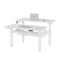 Cadre de bureau électrique dos à dos à double moteur pour ordinateur réglable en hauteur, poste de travail pour 2 personnes, bureau de table