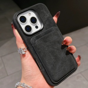 Custodia in pelle tinta unita multicolore con slot magnetico per carte, supporto e protezione antiscivolo anti-caduta per iPhone 17 Air - Product Image 2