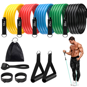 Juego de 11 Cuerdas de Resistencia para Ejercicio, Bandas de Látex para Entrenamiento de Fuerza, Yoga, Pilates, Gimnasio en Casa - Product Image 1