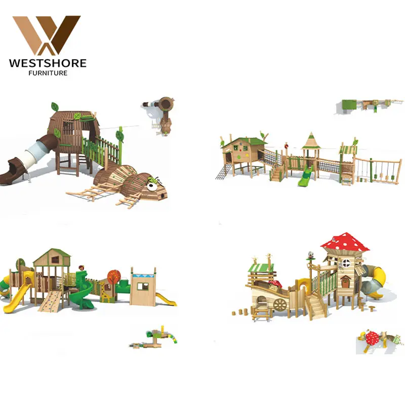 Tobogán de escalada OEM/Odm de madera importado, juguetes para niños, equipo de juego de alta calidad y parque infantil al aire libre