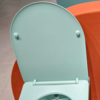 WC mobile en céramique blanc, à installation décalée, pour petits espaces, avec abattant à fermeture douce, pour salle de bain, couleur noire industrielle