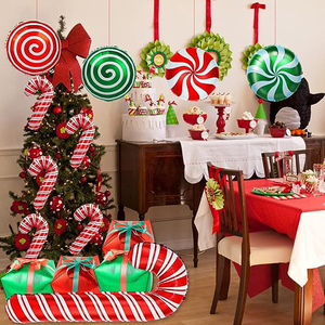 Globos de Decoración Navideña al por Mayor, Color Rojo y Verde, Caja de Regalo en Forma de Bastón, Globos Redondos <span class=keywords><strong>para</strong></span> Decorar el Hogar en Interiores - Product Image 6