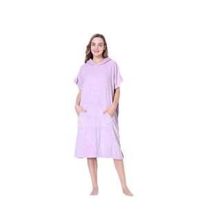 MU <span class=keywords><strong>Poncho</strong></span> de plage en coton à séchage rapide personnalisé pour adultes Serviette de plage à capuche <span class=keywords><strong>Poncho</strong></span> Serviette de plage à capuche pour femmes - Product Image 5