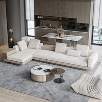 Canapé d'angle modulaire de luxe italien en U, style design européen, convertible en lit, idéal pour salle de sport, villa, salon