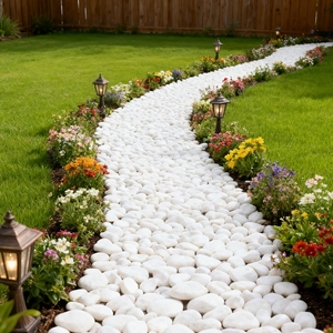 Đánh bóng trắng sông/Biển sỏi sỏi đá nhân tạo vườn lát đá cho bể cá cảnh quan nghiền đá sản phẩm - Product Image 3