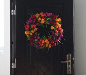 New Design Customized Artificial Silk Tulip <strong>Wreath</strong> <strong>for</strong> <strong>Spring</strong> Home Room <strong>Front</strong> <strong>Door</strong> Garland <strong>Wreath</strong> Decoration - Product Image 4