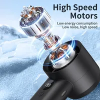 Ventilateur portable haute vitesse T100S rechargeable par USB, 199 vitesses, 13000 tr/min, batterie 3000 mAh, affichage numérique, ventilateur portable pour voiture, camping-car