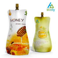 Emballage de poche souple biodégradable Minfly à bec verseur, sans BPA, en forme spéciale, pour impression numérique personnalisée, 20ml, 10ml, 500ml
