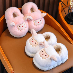 Chaussons d'hiver pour femmes en toile de coton, motif chiot mignon, chauds, écologiques, antidérapants, à semelle en plastique, en peluche, intemporels - Product Image 6