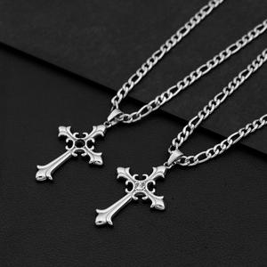 Hot Selling Niche Design <b>Titanium</b> Steel Cross Pendant Necklace Hiphop Style Silver Plated Men's Necklaces Wholesale Jewelry - Product Image 3