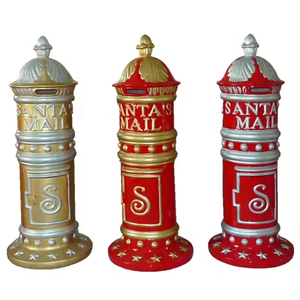 Popular fibra de vidrio Navidad Santa Mail Box suministros de decoración al aire libre con pintura centro comercial decoración de Navidad - Product Image 1