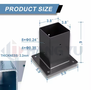 Pérgola recubierta de polvo negro de gran capacidad, soporte de esquina, producto de fabricación de chapa metálica para accesorios de pared de cortina - Product Image 6